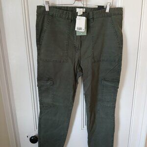 H & M cargo pants lyocell blend green women's 16